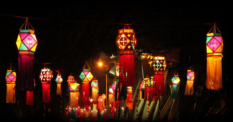 colorate lanterne di divali